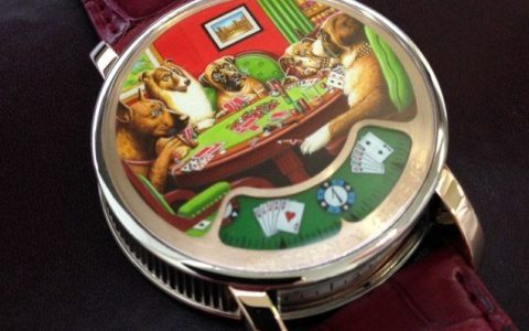 Anderson Geneve的'玩撲克金表的狗'腕表