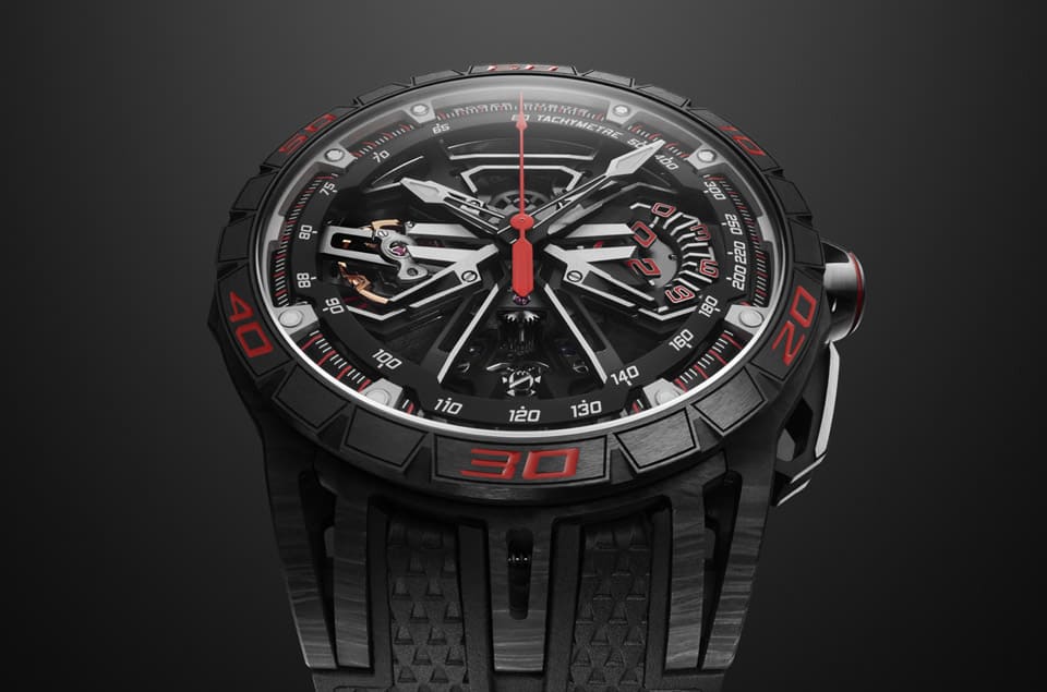 羅杰杜彼王者競速飛返計(jì)時碼表含有兩項(xiàng)申請中專利手表設(shè)計(jì)靈感、特色、規(guī)格一次看