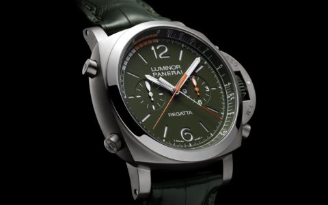 沛納海Luminor倒數(shù)計(jì)時(shí)功能手表改換鈦金屬搭配軍綠色面盤(pán)再出發(fā)